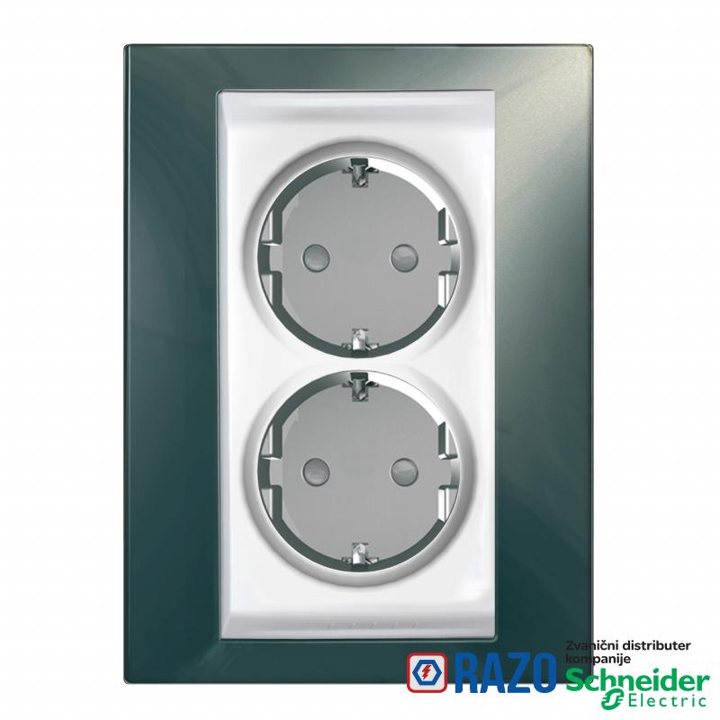 Unica Plus - 2 kompletne utičnice - 2P+E, britanski - 4 m - beli/šampanj 