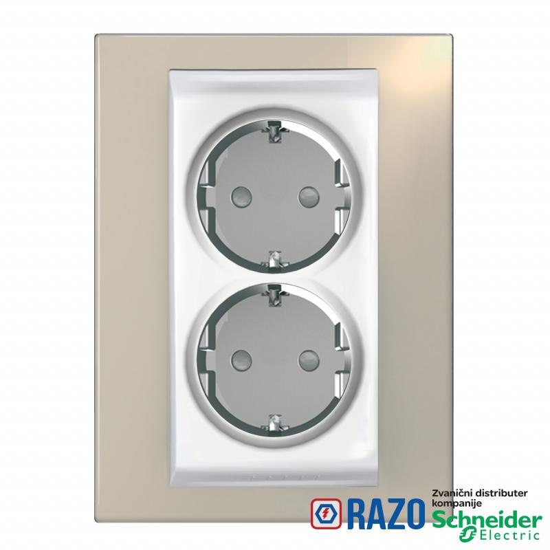 Unica Plus - 2 kompletne utičnice - 2P+E, britanski - 4 m - beli/pesak 