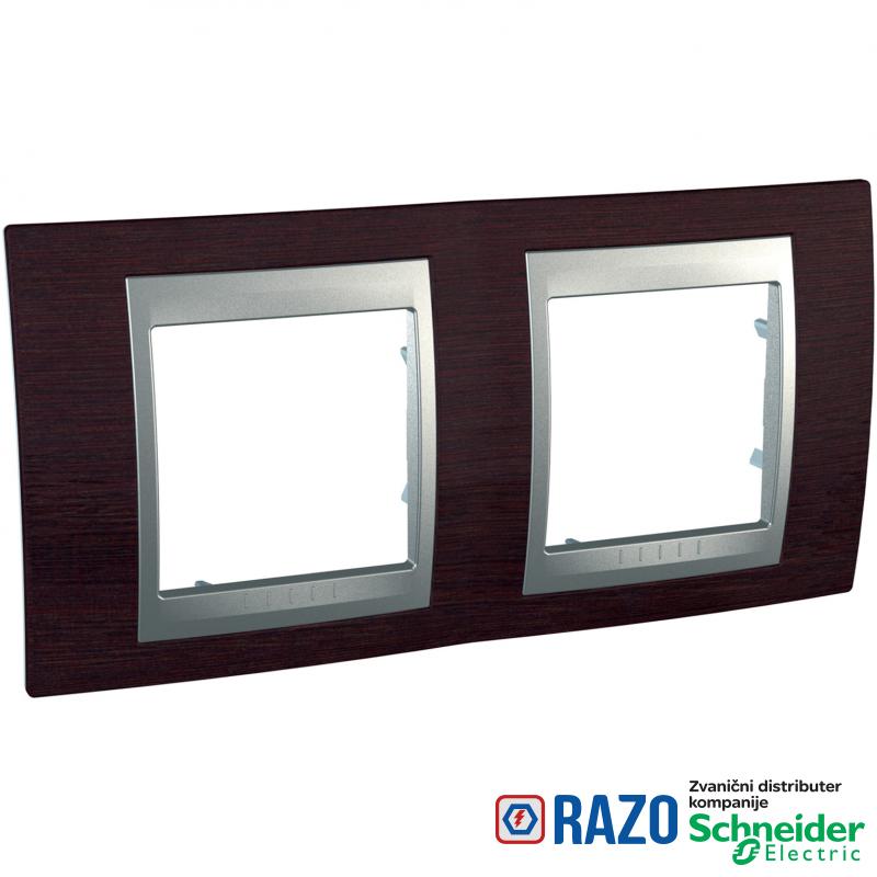 Unica Top - dekorativni ram - dvostruki, H71 - wengue/aluminijum 