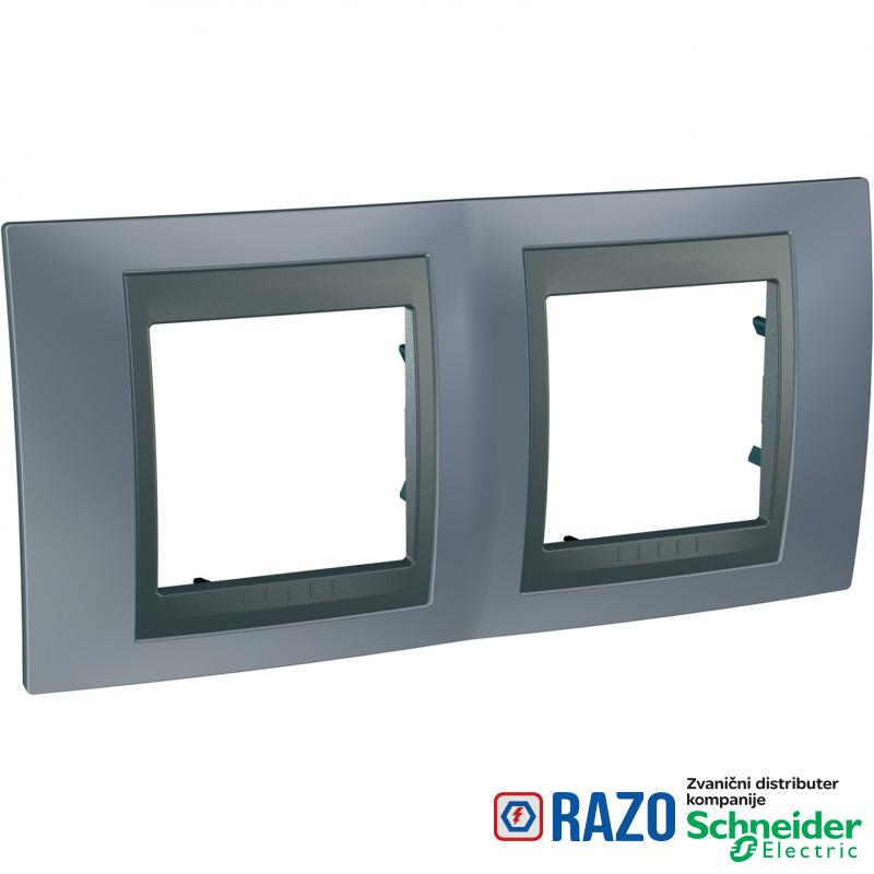 Unica Top - dekorativni ram - dvostruki, H71 - metal siva/grafit 