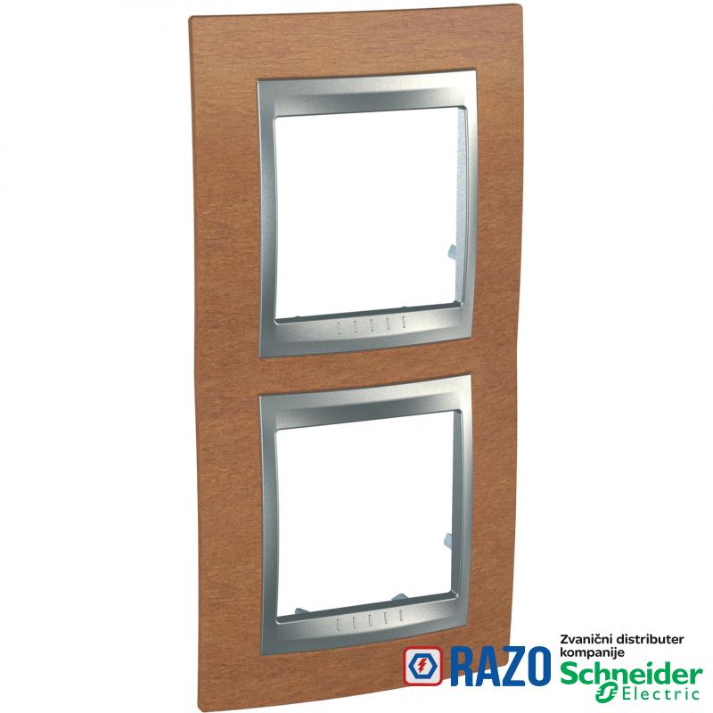 Unica Top - dekorativni ram - dvostruki - drvo trešnje/aluminijum 