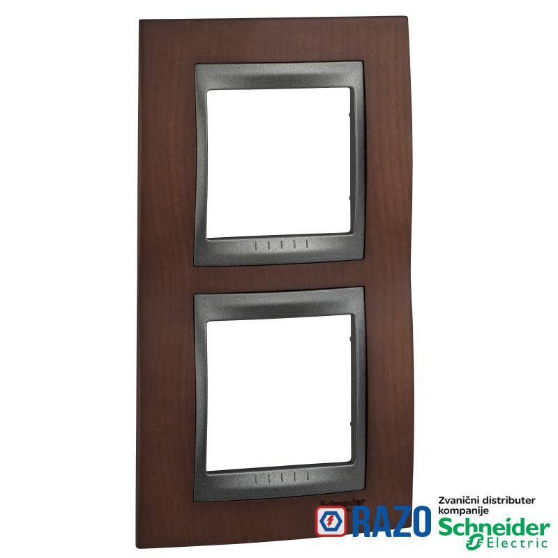 Unica Top - dekorativni ram - dvostruki - tobacco/grafit 