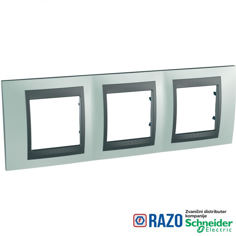 Unica Top - dekorativni ram - trostruki, H71 - fluor zelena/grafit 