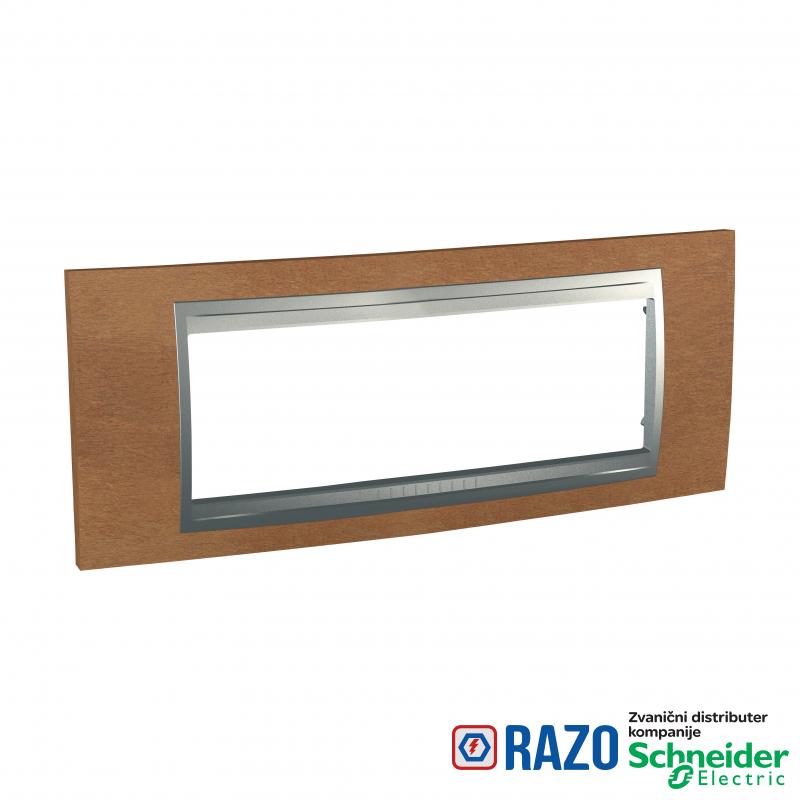 Unica Top - dekorativni ram - 6 modula - drvo trešnje/aluminijum 