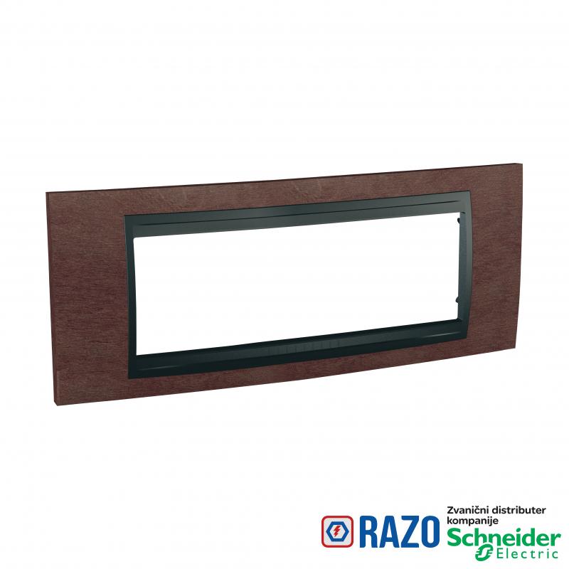 Unica Top - dekorativni ram - 6 modula - tobacco/grafit 