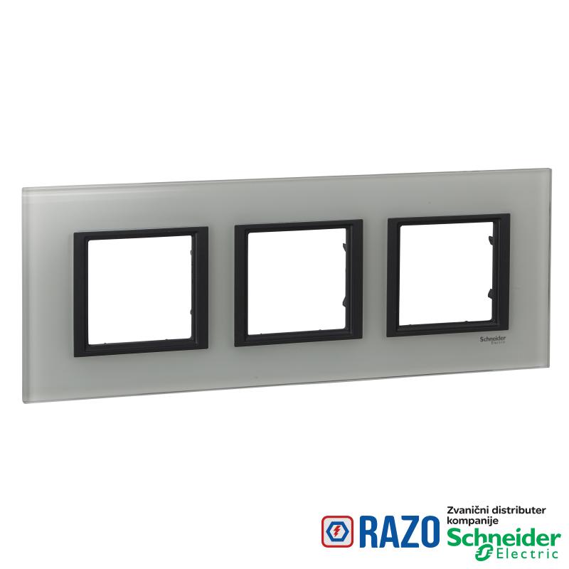 Unica Class - dekorativni ram - trostruki - belo staklo 