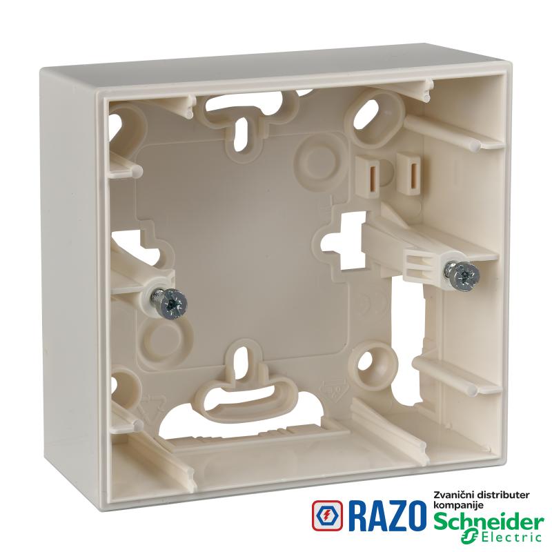 Unica Basic/Colors - nadgradna kutija - krem - 2 m - 4 predef. otvora - krem 