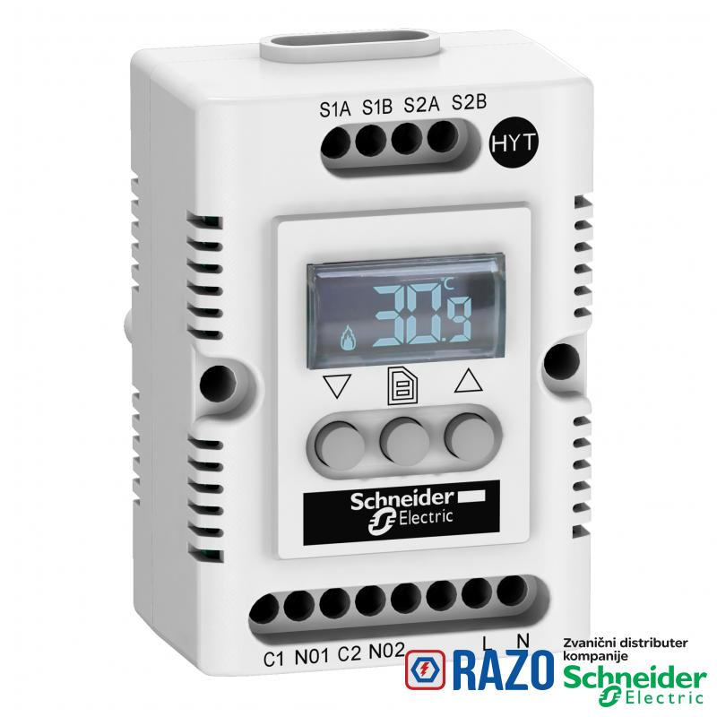 elektronski higrostat i termostat - 200…240 V - temp -40…80°C - Hr 20…80% 