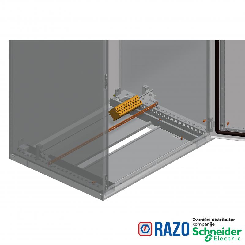 kombinovani nosači Spacial SF/SM za ugradnju trake uzemljenja i DIN šina. 