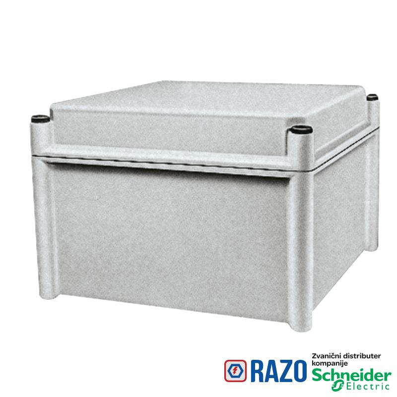 PLS kutija, poliesterski zadnji deo, neprovidan PC poklopac IP65 27x36x18cm 