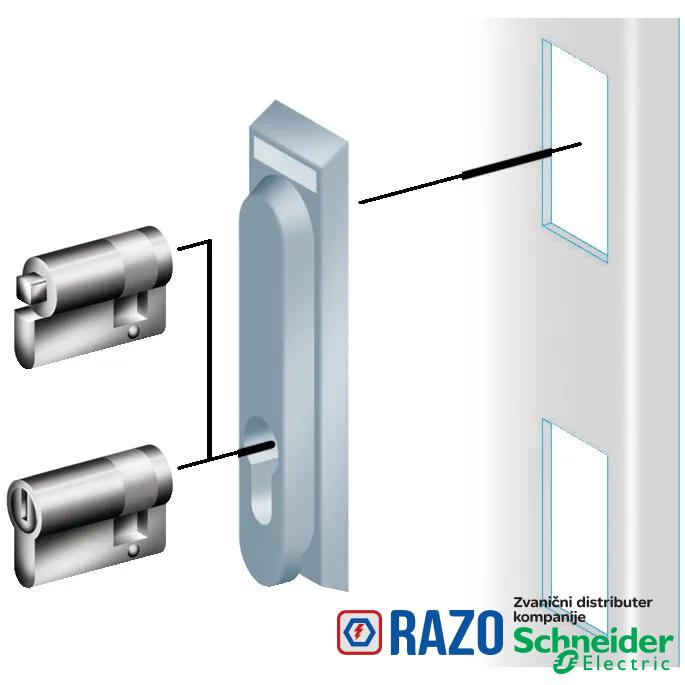 bravica i ključ 405 za uvlačivu ručicu - zaključavanje u 3 tačke PLM ili PLD 
