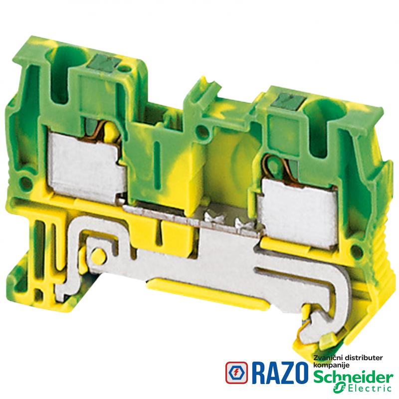 Linergy redna stezaljka za uzemlj. - 4mm² jednostruka 1x1 utična - zeleno-žuta 