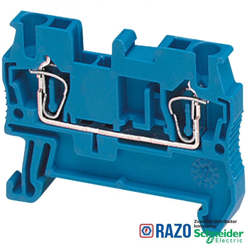 Linergy standardna redna stezaljka - 2.5mm² 24A jednostruka 1x1 opružna - plava 