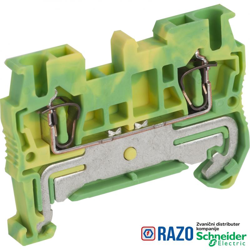 Linergy redna stezaljka za uzemlj. - 2.5mm² jednostruka 1x1 opružna- zeleno-žuta 
