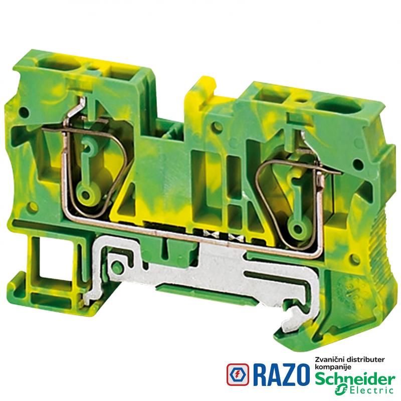 Linergy redna stezaljka za uzemlj.-6mm² jednostruka 1x1 opružna-zeleno-žuta 