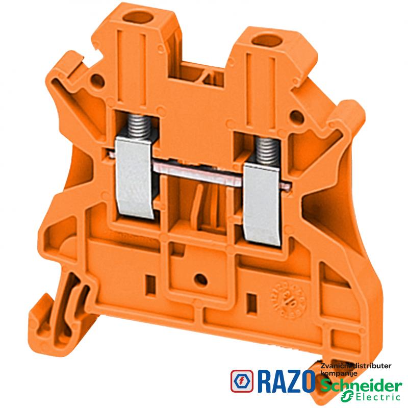 standardna redna stezaljka-2.5mm² 24A jednostruka 1x1 vijčana - narandžasta 
