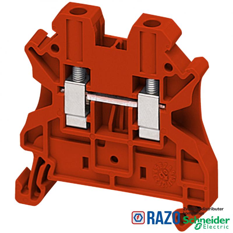 Linergy standardna redna stezaljka - 4mm² 32A jednostruka 1x1 vijčana - crvena 
