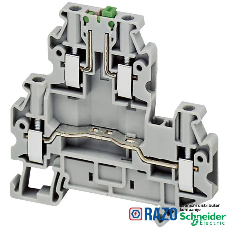 Linergy red. stez. poluga sa rastav. nožem - 4mm² 30A dvostruka 1x1 vijčana-siva 