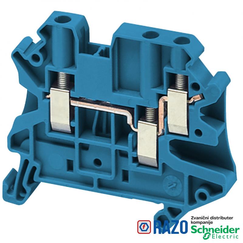 Linergy standardna redna stezaljka - 4mm² 32A jednostruka 1x2 vijčana - plava 