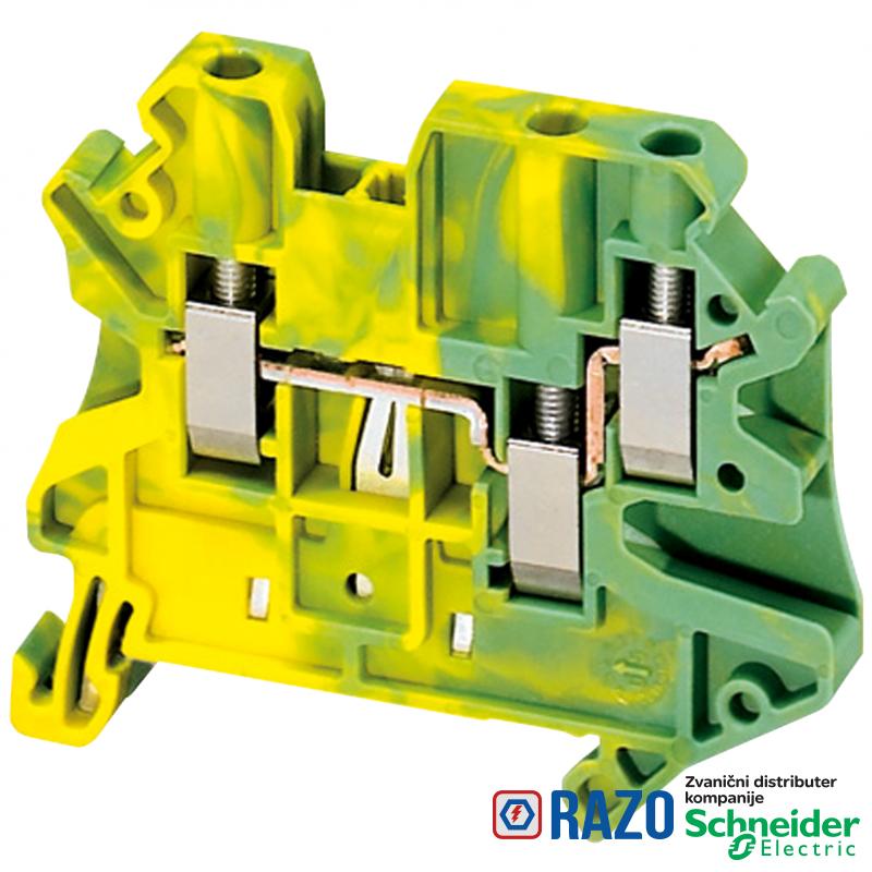 Linergy redna stezaljka za uzemlj. - 4mm² jednostruka 1x2 zavrtanj - zeleno-žuta 