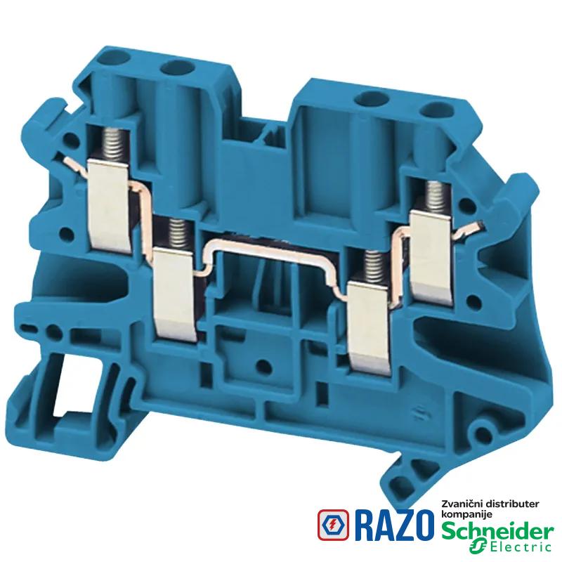 Linergy standardna redna stezaljka - 4mm² 32A jednostruka 2x2 vijčana - plava 