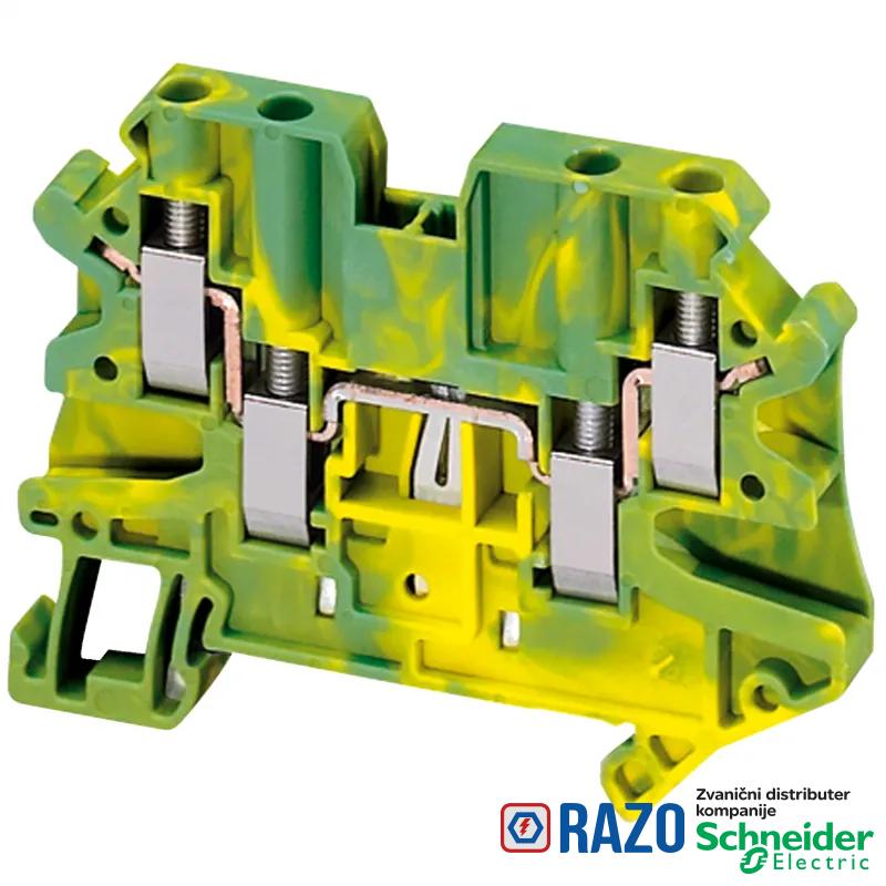 Linergy redna stezaljka uzemljenje - 4mm² jednostruka 2x2 vijčana - zeleno-žuta 