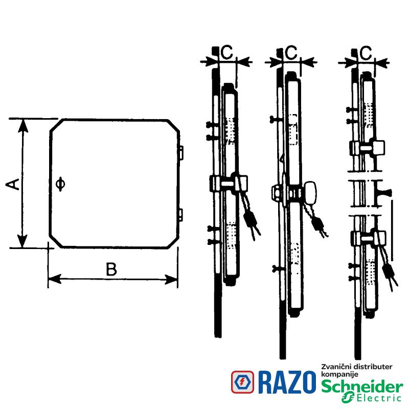 plastični prozor sa šarkama providni poklopac. IP 65, Duž78xŠ60xD25mm. 