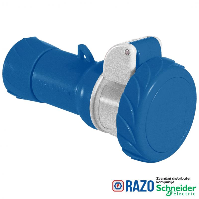 PratiKa Wander utičnica - ravna - 16 A - 2P + E - 200...250 V AC - IP67 