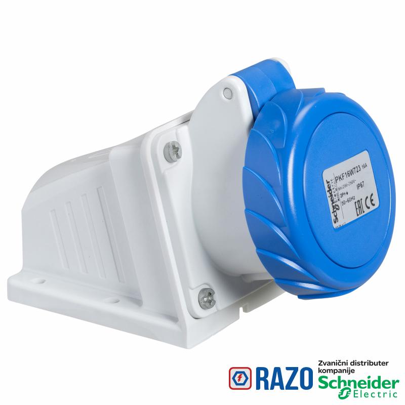 PratiKa utičnica - vijčana - pod uglom - 32A - 2P + E - 200...250 V AC -nadzidna 