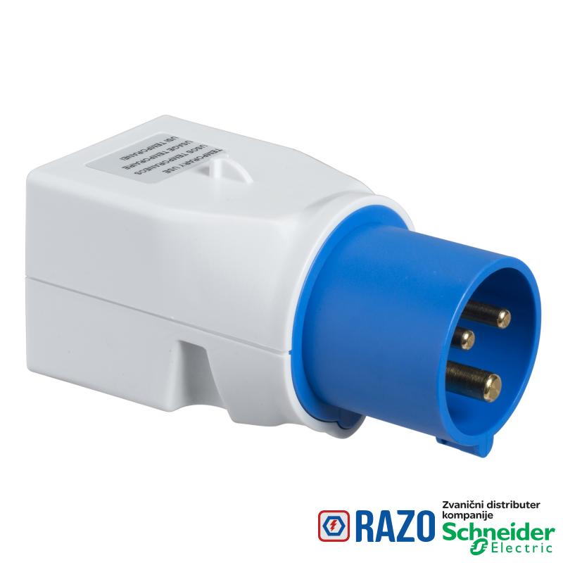 PratiKa system adapter - 1 utičnica - šuko - 16 A - 2P+E - 220V 50/60Hz 