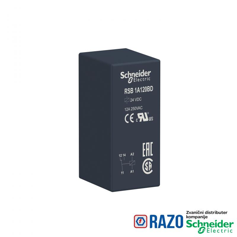interfejs utični relej - Zelio RSB - 1 C/O - 24 V DC - 12 A 
