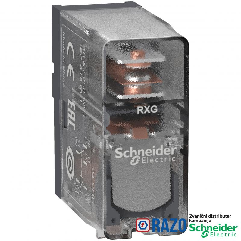 utični interfejs relej - Zelio RXG - 1 C/O proziran - 12 V DC - 10 A 