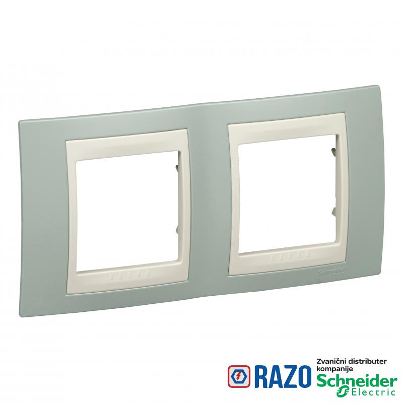 Maska dvostruka Morska zelena/slonova kost 