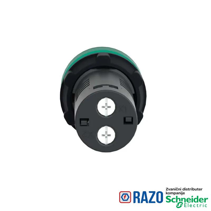 Signalna lampica plastična zelena sa ugrađenim LED-om 220…230V AC 