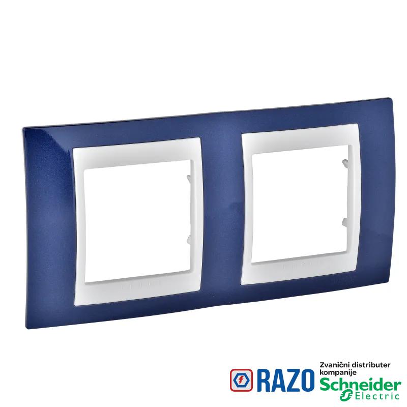 Maska dvostruka Indigo plava/slonova kost 