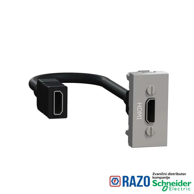 Priključnica HDMI 1M aluminijum 