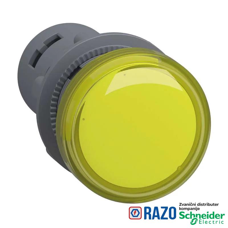 Signalna lampica plastična žuta sa ugrađenim LED-om 220…230V AC 