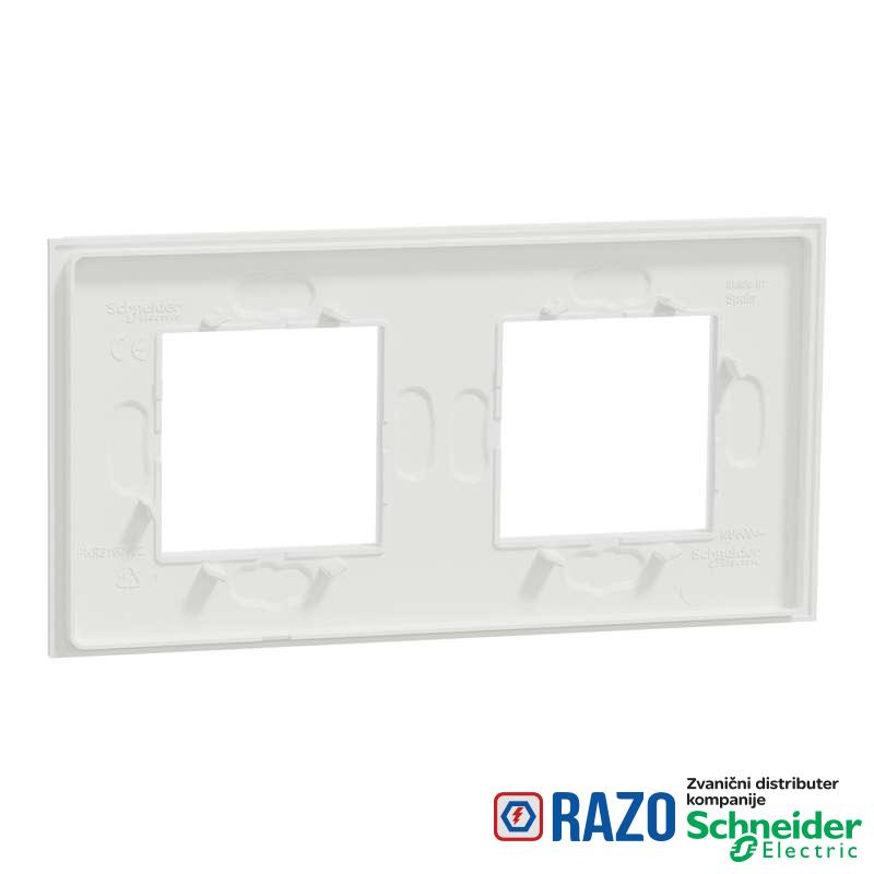 Dekorativni ram Unica Deco 2 elementa belo staklo 