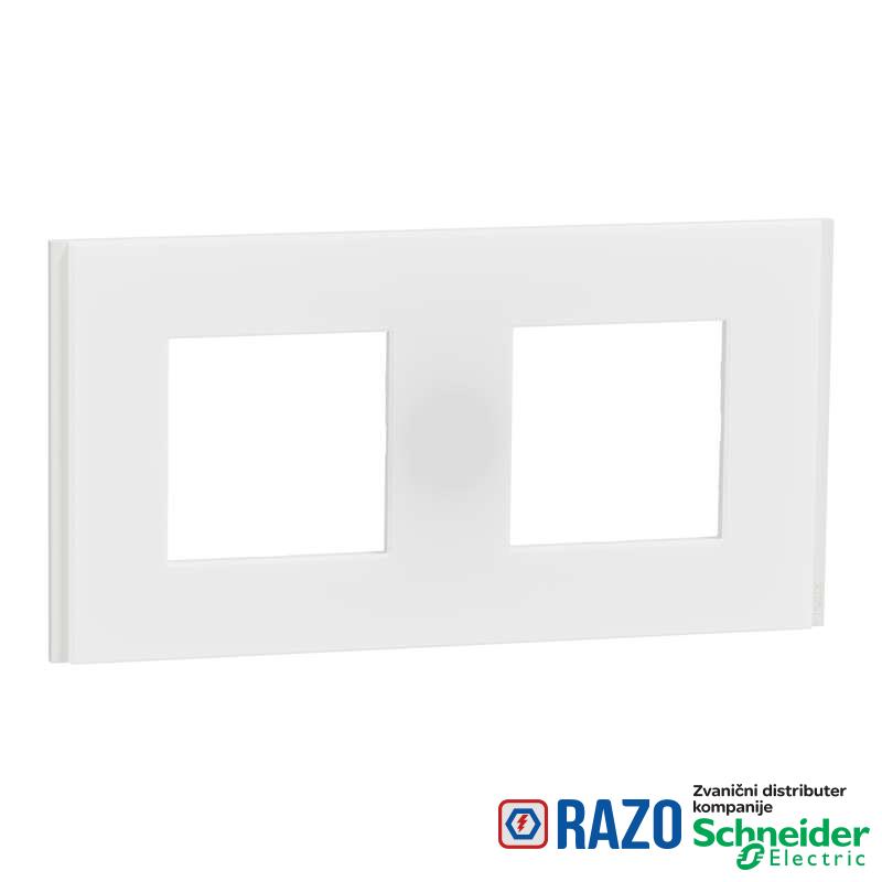 Dekorativni ram Unica Deco 2 elementa belo staklo 