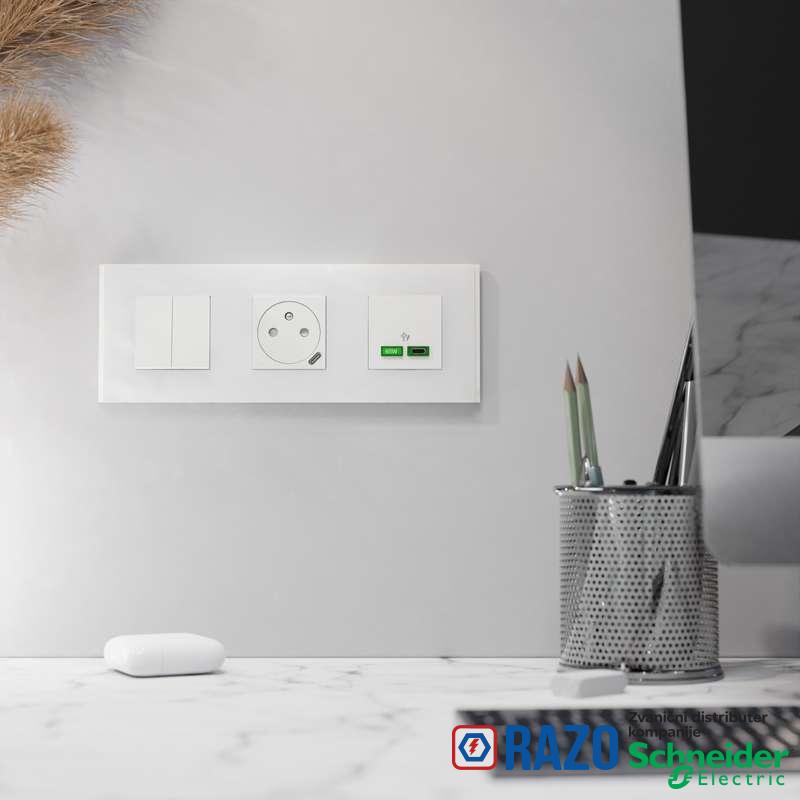 Dekorativni ram Unica Deco 3 elementa belo staklo 