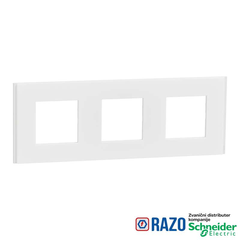 Dekorativni ram Unica Deco 3 elementa belo staklo 