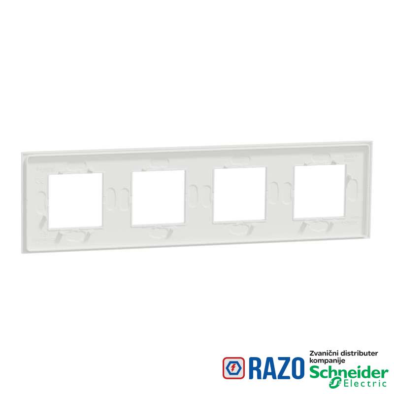 Dekorativni ram Unica Deco 4 elementa belo staklo 