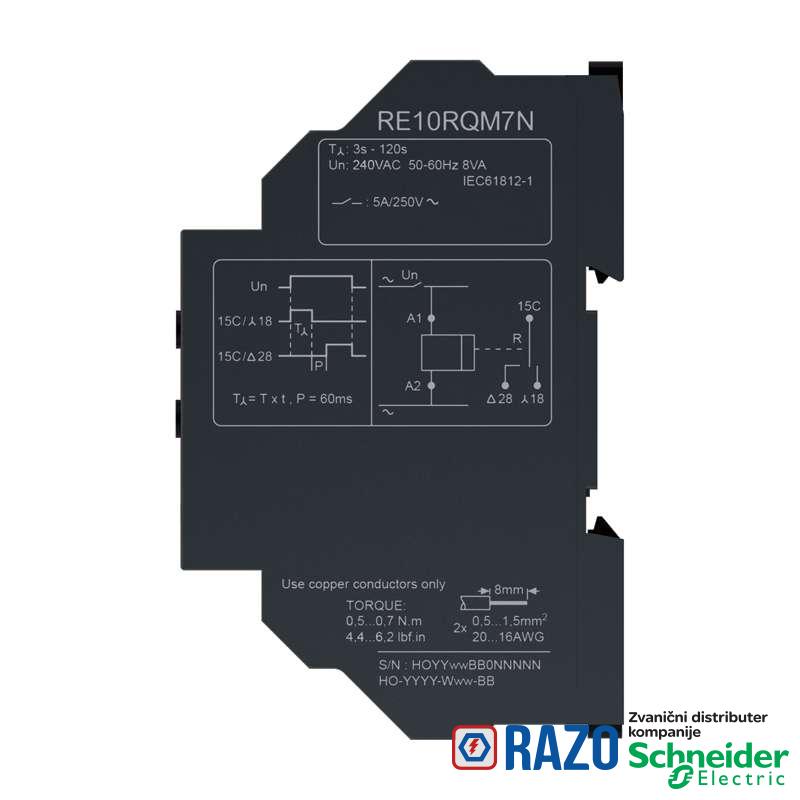 RE10RQM7N Rele zvezda-trougao 220...240VAC 1NO+1NC 