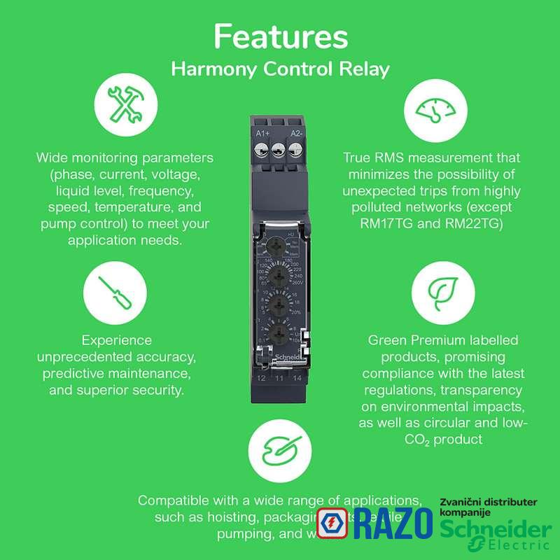 RM10TE00N Rele asimet.redosled i prek.faze,detek.pred.i podn.1CO 