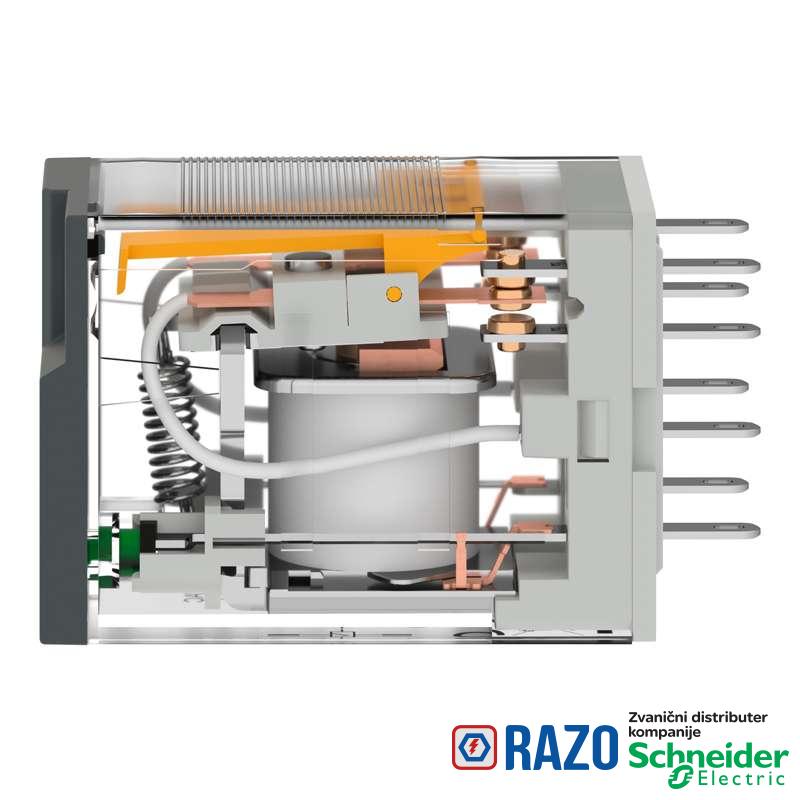 Minijaturni utični relej 2CO 24V AC sa LED indikacijom 