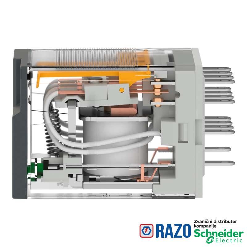 Minijaturni utični relej 4CO 24V DC sa LED indikacijom 