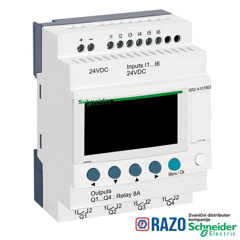 kompaktni progr. kontroler Zelio Logic - 10 I O - 24 V DC - bez časovn.-displej 