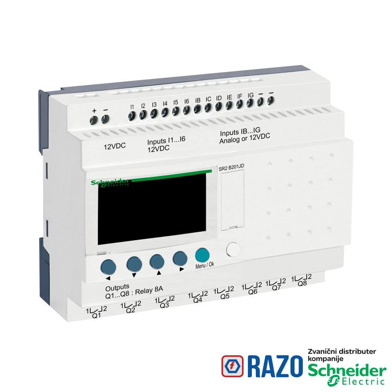 kompaktni progr. kontroler Zelio Logic - 20 I O - 12 VDC - časovnik-displej 