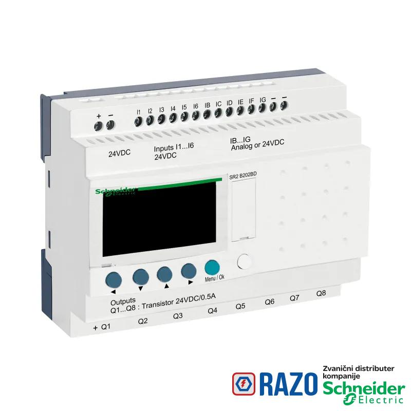 kompaktni programabilni kontroler Zelio Logic- 20 I O - 24 VDC -časovnik-displej 