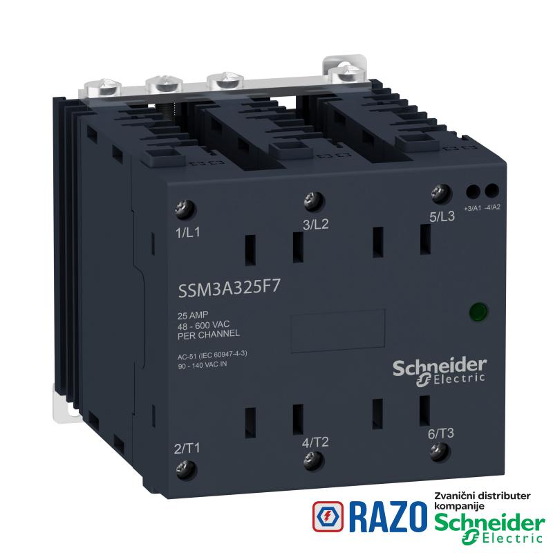 solid state relej - za DIN šinu - ulaz 4-32 V DC, izlaz 48-600 V AC, 25A 